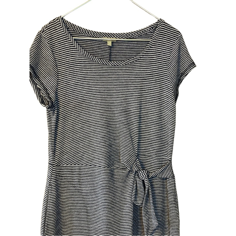 T by Talbot Blue and White Striped Maxi Dress pockets and side Tie Size M - Picture 5 of 12